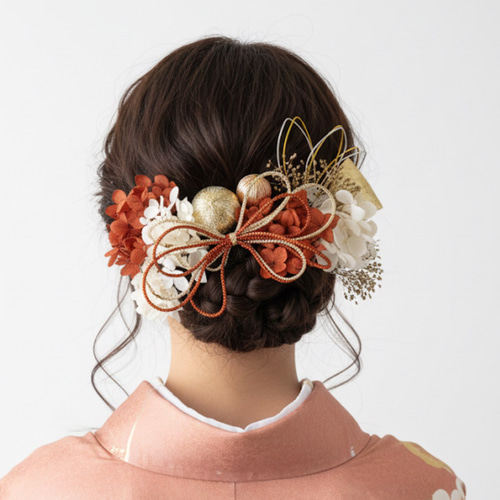 kai　お着物髪飾りセット 成人式・卒業式・結婚式・前撮り｜プリザーブドフラワー紫陽花の和装髪