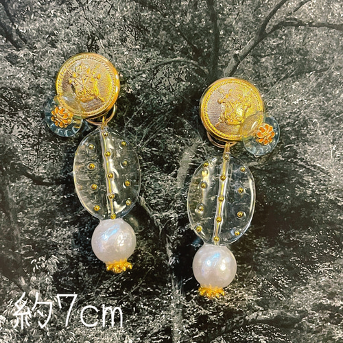 送料込！B229…2way 上品ゴールド×パール イヤリングorピアス