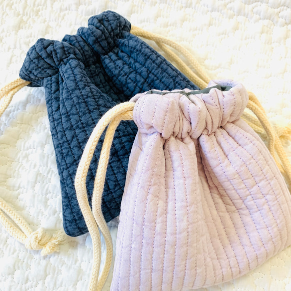 nubi 選べる ミニ巾着　H15W15 刺繍　ヌビ巾着　ミニポーチ　大人可愛い　小物入れ　大人可愛い 2枚目の画像