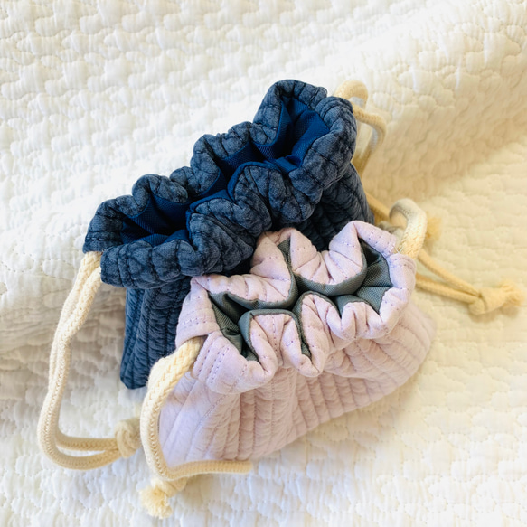 nubi 選べる ミニ巾着　H15W15 刺繍　ヌビ巾着　ミニポーチ　大人可愛い　小物入れ　大人可愛い 4枚目の画像