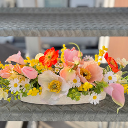 コーラルピンクのウェディングブーケ 胡蝶蘭 カラーリリー