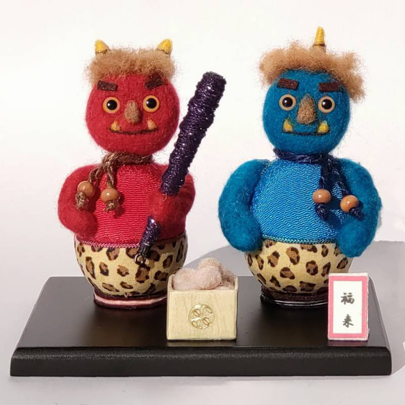 送料無料【遊び心たっぷり節分の鬼ペア】 受注制作・羊毛フェルト