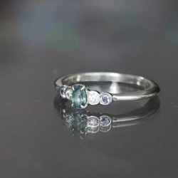 天然アレキサンドライト0.23カラットのシルバーリング モアサナイトと