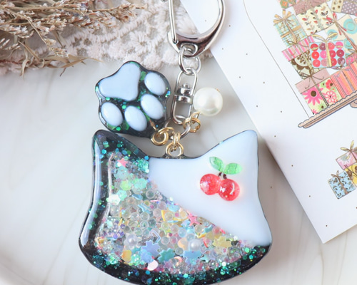 送料込み】 *コーラクリームソーダ * ねこ シェイカーキーホルダー