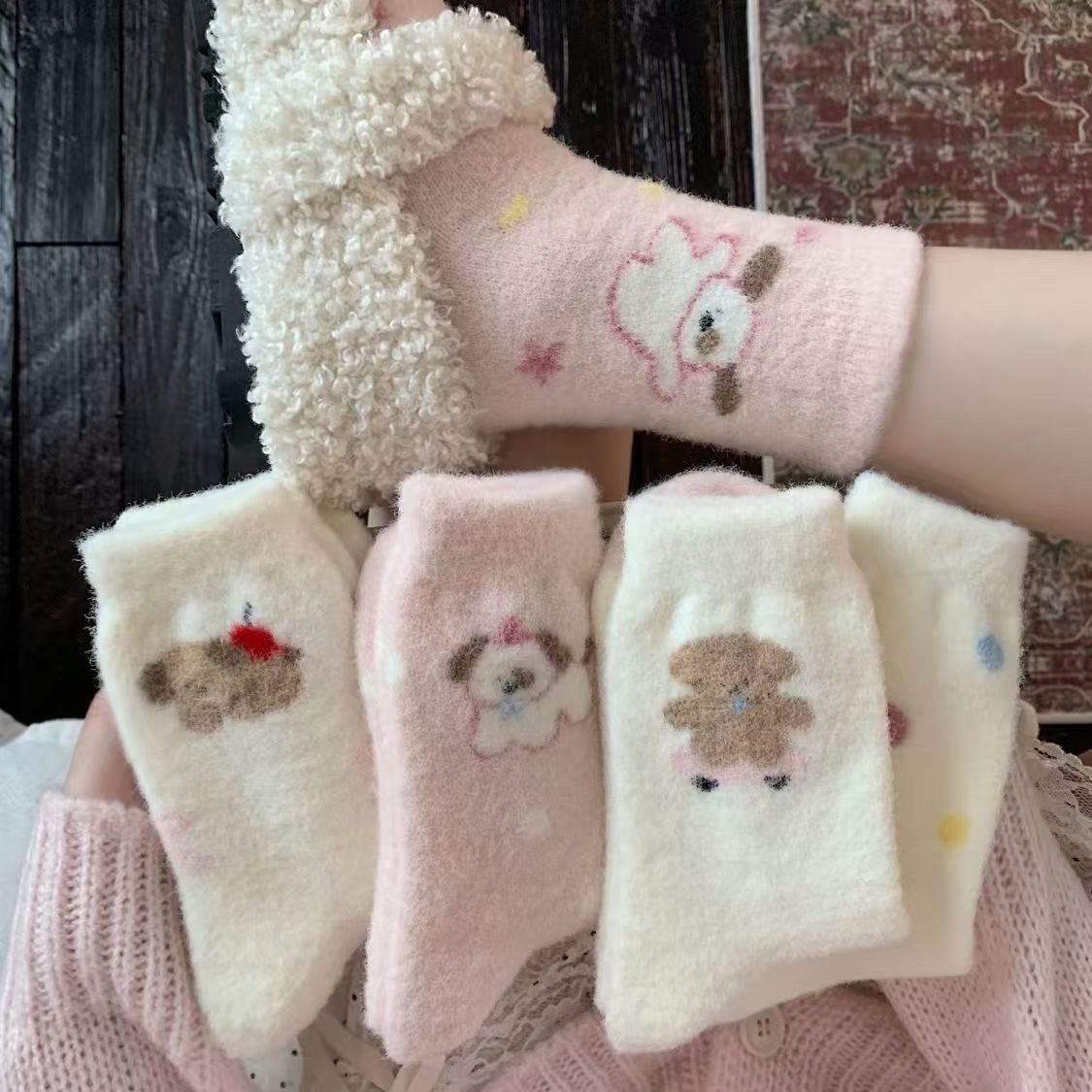 5足セット 誕生日プレゼント レディース靴下 綿 冬 防寒 厚手 送料無料