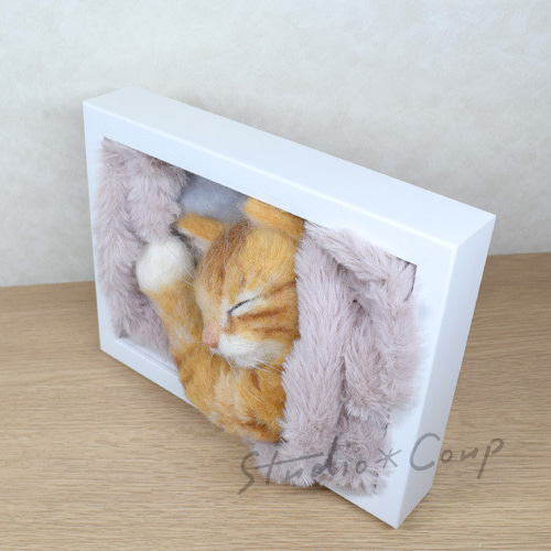 茶トラ♡おねんね猫♡羊毛フエルト 羊毛フェルト ミニねこ 茶トラ 羊毛フェルト haluhalu 通販 14274828