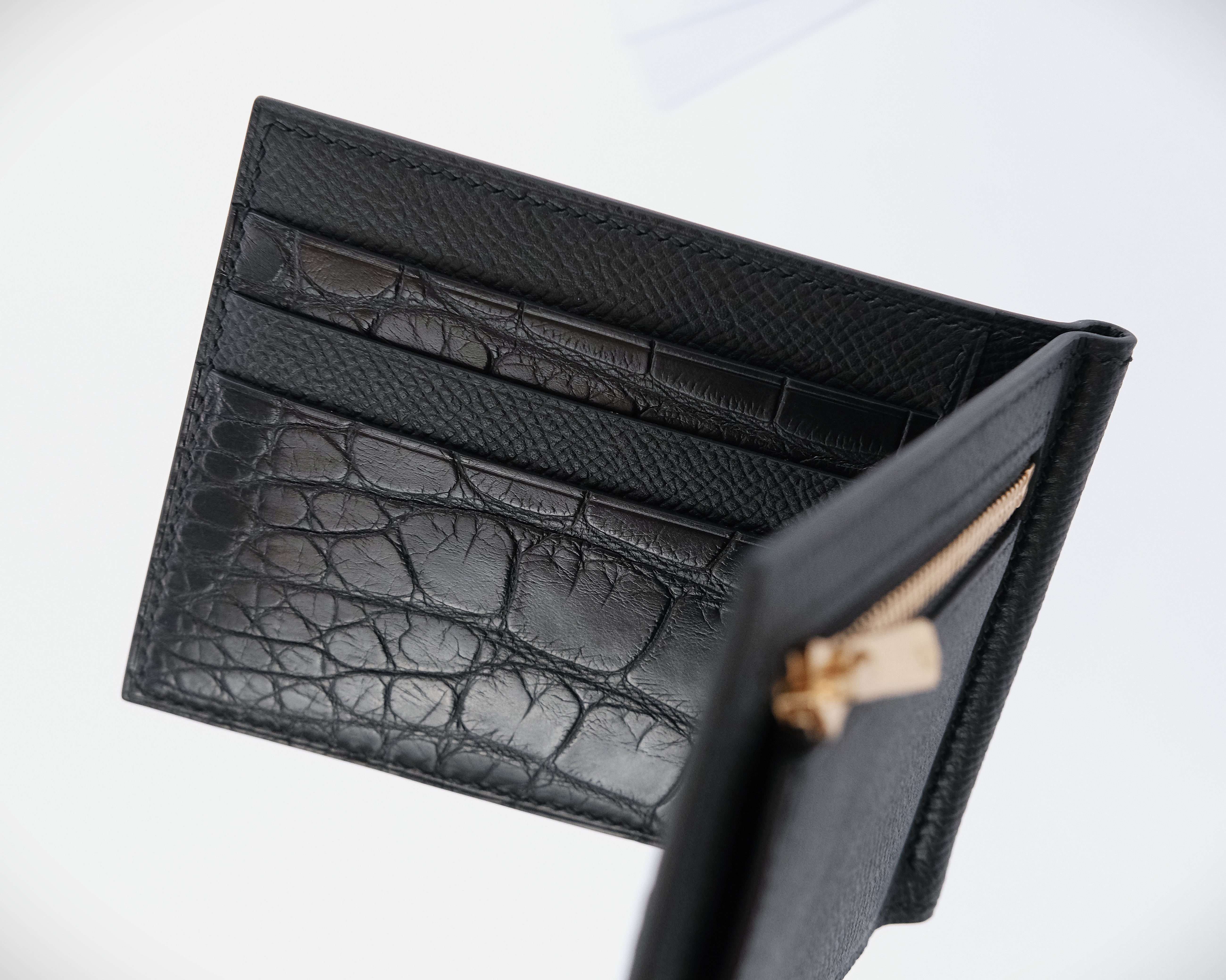 クロコダイルポケットマネークリップ 小銭入れ付き