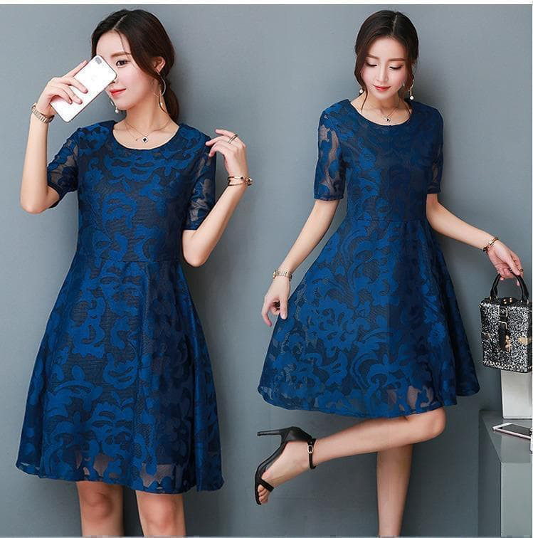 大きいサイズ　レディース　夏秋　アラベスク柄　ワンピース　ドレッシー