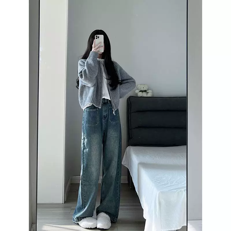 カーディガン トレーナー コート ジャケット 裏起毛 秋冬黒ふわふわ裏起毛ニットフード付きロングコート 受注制作 通勤