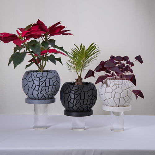 植木鉢】岩肌を纏う、高機能3Dプリンター鉢 