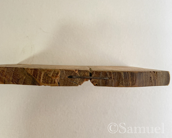 ▦きのかたち：色とりどりの不揃いコースター／M「Teak、樟（杢入）」│wood coaster unusual 18枚目の画像