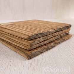 ▦きのかたち：色とりどりの不揃いコースター／セットⅠ「疾走る縞馬ゼブラウッド×4」│coaster Zebrawood 5枚目の画像