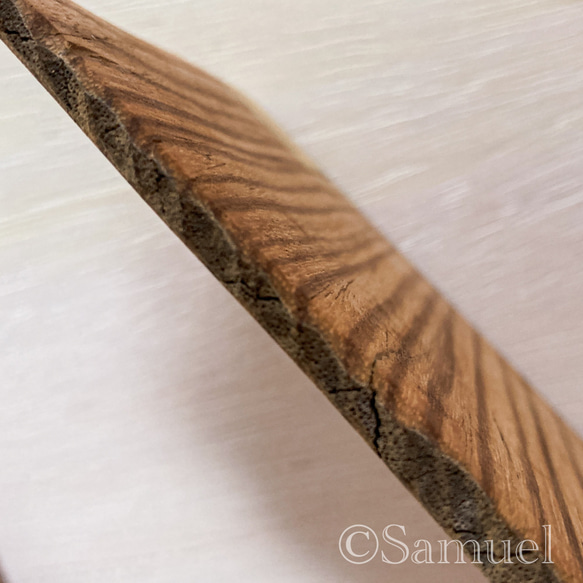 ▦きのかたち：色とりどりの不揃いコースター／セットⅠ「疾走る縞馬ゼブラウッド×4」│coaster Zebrawood 13枚目の画像