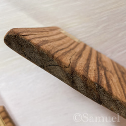 ▦きのかたち：色とりどりの不揃いコースター／セットⅠ「疾走る縞馬ゼブラウッド×4」│coaster Zebrawood 12枚目の画像