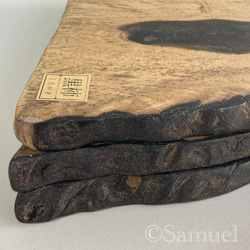 ▦きのかたち：色とりどりの不揃いコースター／セットⅡ「黒柿terzetto」│coaster Wood 10枚目の画像