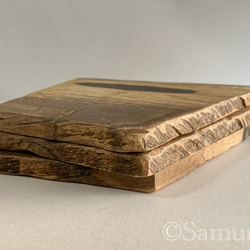 ▦きのかたち：色とりどりの不揃いコースター／セットⅡ「黒柿terzetto」│coaster Wood 9枚目の画像