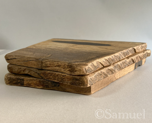 ▦きのかたち：色とりどりの不揃いコースター／セットⅡ「黒柿terzetto」│coaster Wood 9枚目の画像