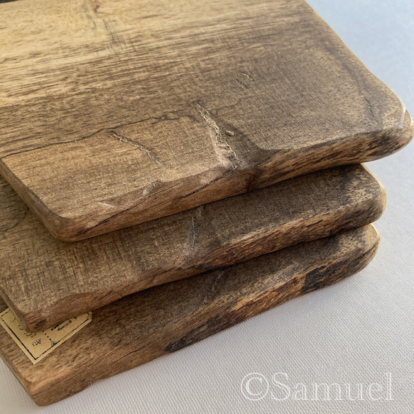 ▦きのかたち：色とりどりの不揃いコースター／セットⅡ「黒柿terzetto」│coaster Wood 12枚目の画像