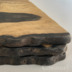 ▦きのかたち：色とりどりの不揃いコースター／セットⅡ「黒柿terzetto」│coaster Wood 11枚目の画像