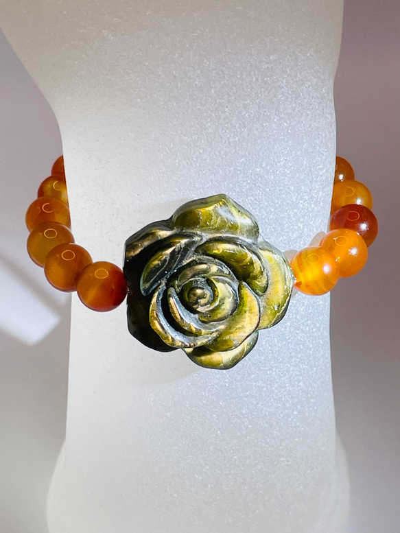 【薔薇(ラブラドライト)/カーネリアン/タイガーアイ】内径約15.5cm 浄化済 薔薇(ラブラドライト)/カーネリアン/タイガーアイ】内径約15.5cm 浄化