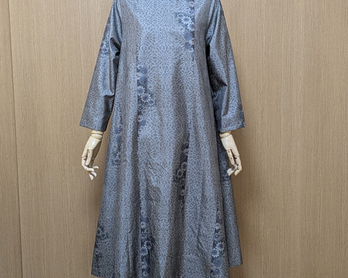 SOLD 着物リメイク ワンピース 大島紬 M〜L ワンピース さらあお 通販