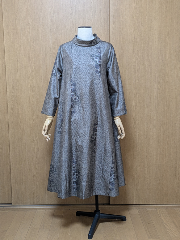 SOLD 着物リメイク ワンピース 大島紬 M〜L ワンピース さらあお 通販