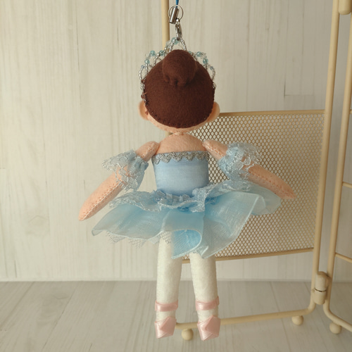 バレリーナドール＊フロリナ＊水色 フェルト人形 バレエマスコット
