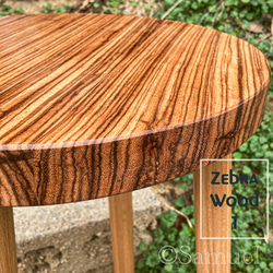 ◈家具のかたち：何の変哲もない家具「私に☺︎な丸椅子／ゼブラウッド ZebraWood」│Roundchair 銘木稀少 8枚目の画像