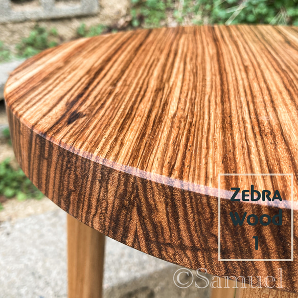 ◈家具のかたち：何の変哲もない家具「私に☺︎な丸椅子／ゼブラウッド ZebraWood」│Roundchair 銘木稀少 6枚目の画像