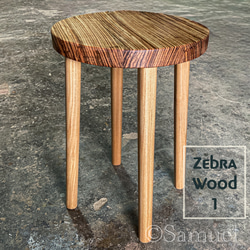 ◈家具のかたち：何の変哲もない家具「私に☺︎な丸椅子／ゼブラウッド ZebraWood」│Roundchair 銘木稀少 3枚目の画像