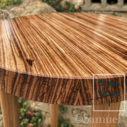 ◈家具のかたち：何の変哲もない家具「私に☺︎な丸椅子／ゼブラウッド ZebraWood」│Roundchair 銘木稀少 7枚目の画像