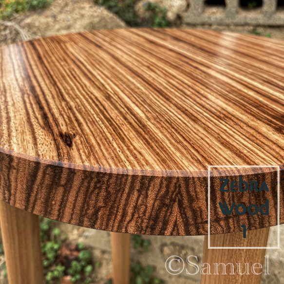 ◈家具のかたち：何の変哲もない家具「私に☺︎な丸椅子／ゼブラウッド ZebraWood」│Roundchair 銘木稀少 7枚目の画像
