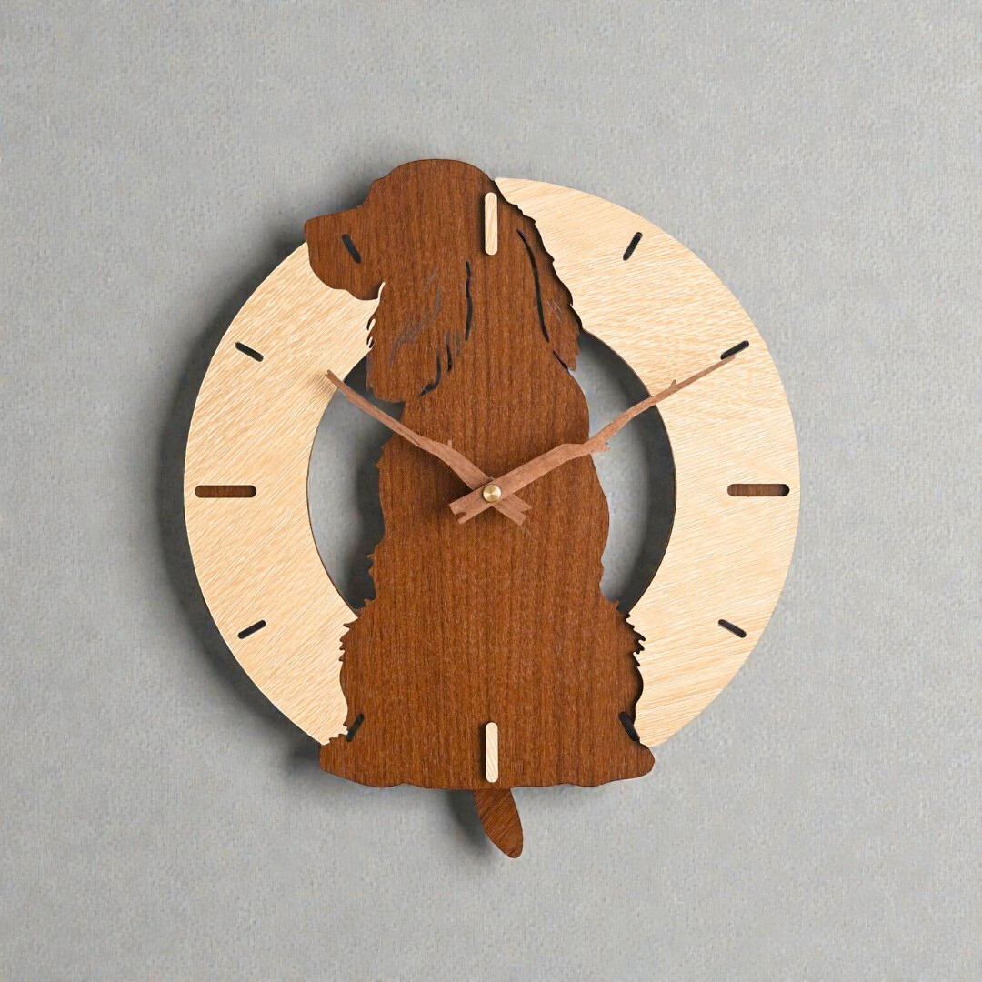 ふりふりわんこ時計_イングリッシュコッカ―スパニエル