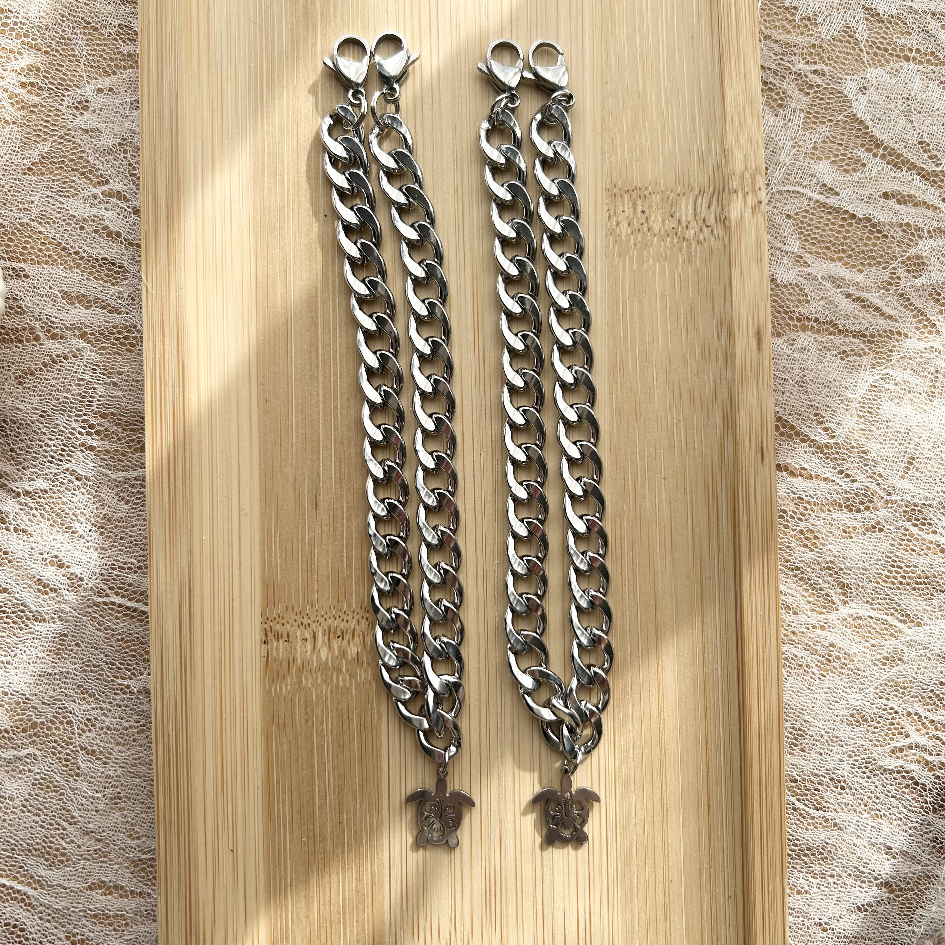 【ペア販売】オールステンレス ハワイアンホヌ付き ハンドストラップ｜大人のユニセックスギフト　メンズ　レディース