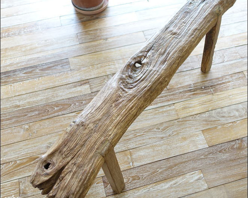 オールドチーク無垢材 プリミティブベンチAnk/138cm 長椅子 古材家具