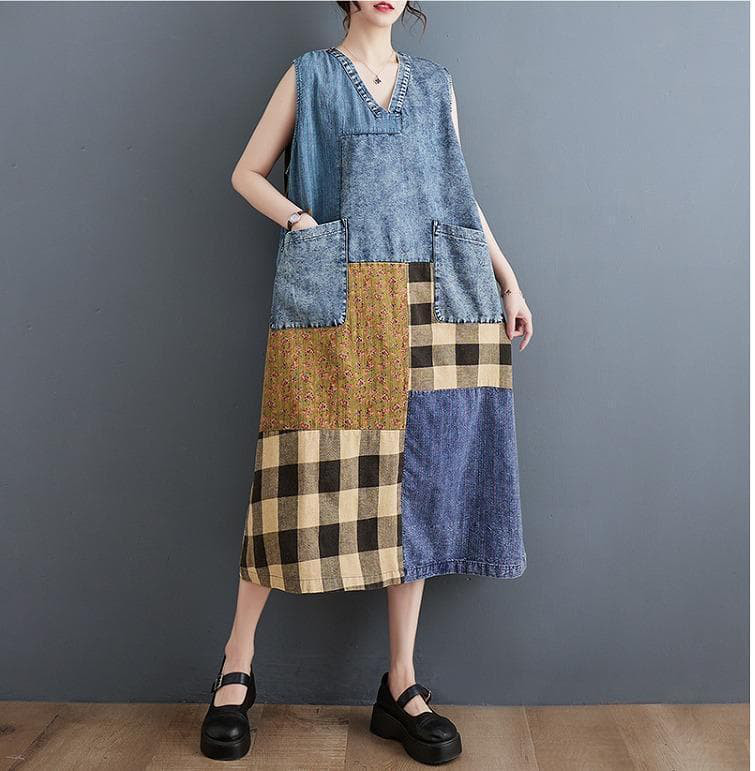 大きいサイズ レディース ワンピース　ノースリーブ　デニム　春夏 秋 新品