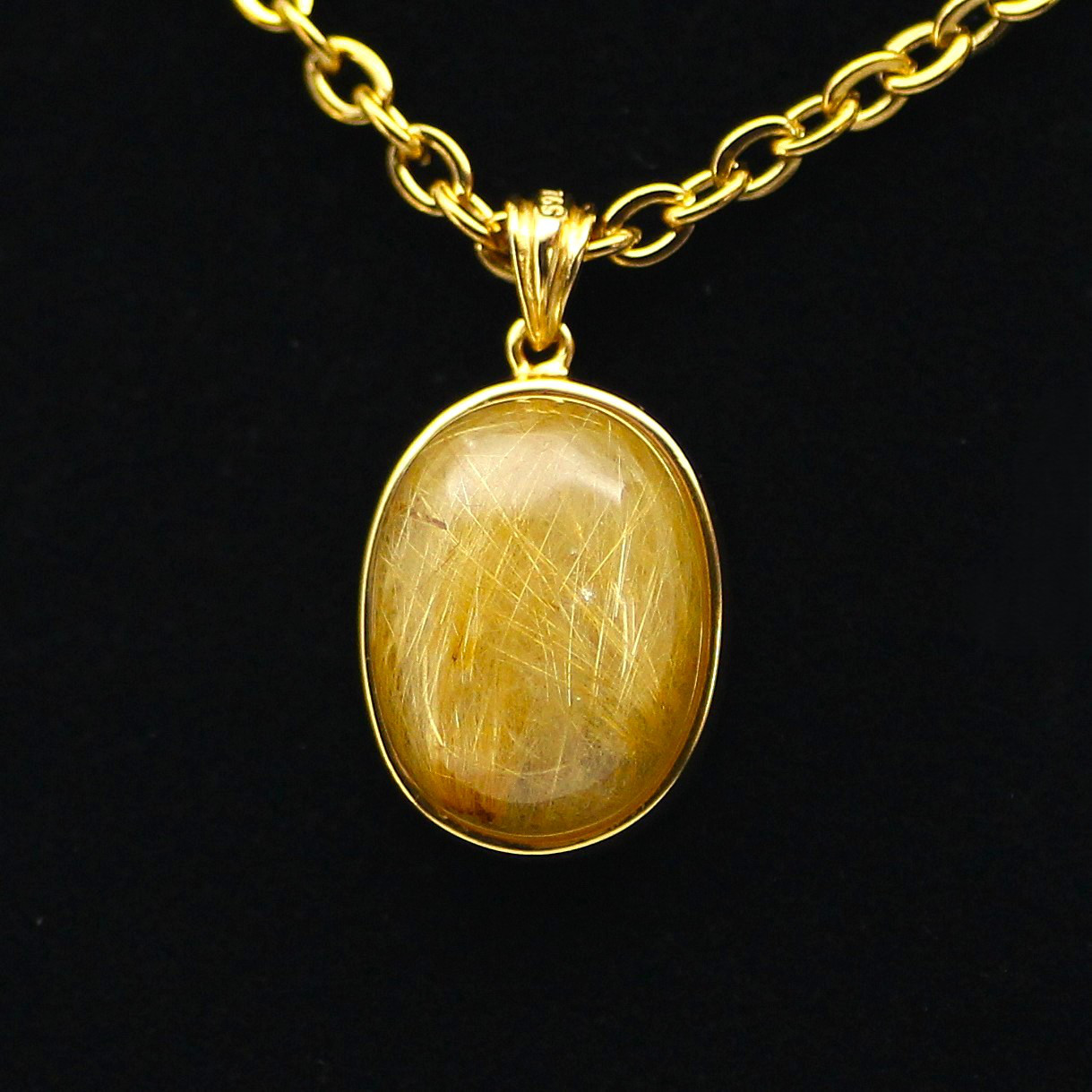 高級感抜群 ルチルクォーツ ネックレス トップ 約4g｜天然石 ゴールドルチル｜GHRNT4　京海堂