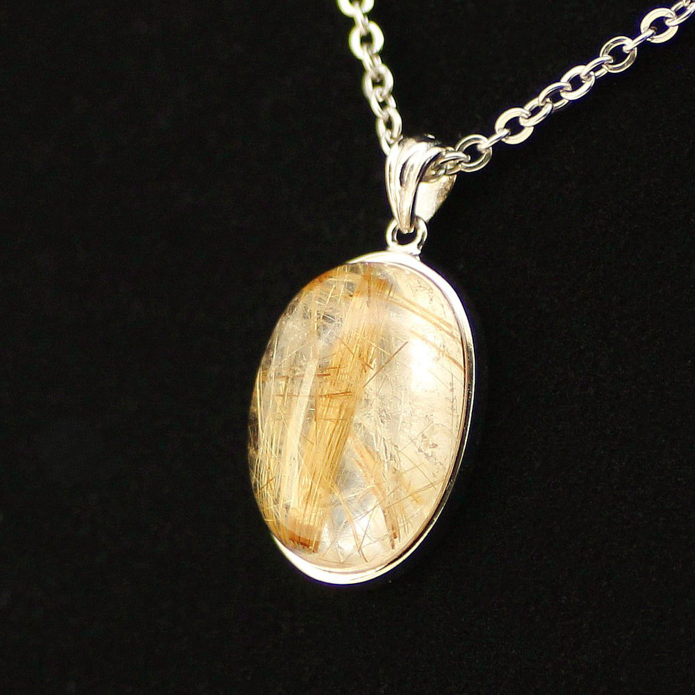 ルチルクォーツ ネックレス トップ｜天然石 ゴールドルチル 約5g｜GHRNT5 お守り　ギフト　京海堂