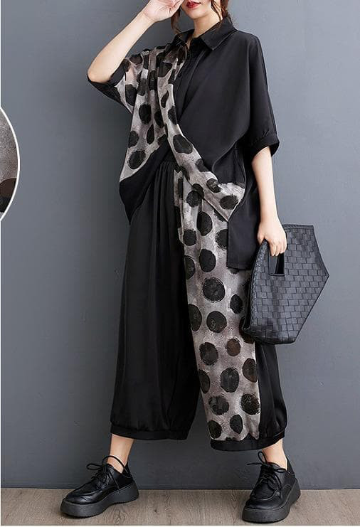 大きいサイズ レディース セットアップ　パンツ　春夏 秋 新品 半袖　トップス