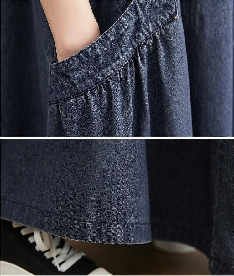 大きいサイズ　レディース　デニム　サロペット　ワンピース　ロング