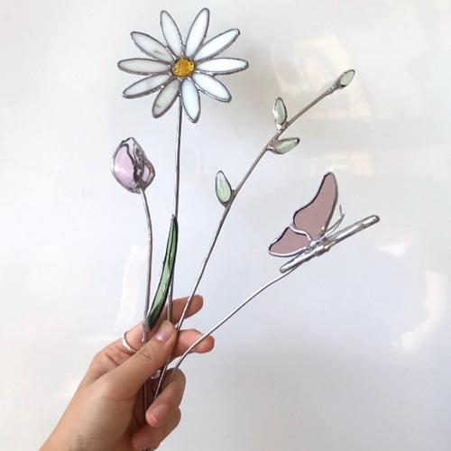 御神木　アート　インテリア　生花　オブジェ ガラスのお花オブジェ｜枯れない一輪花 葉っぱ リーフ インテリア 誕生