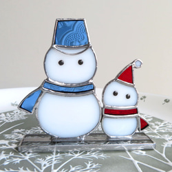 ステンドグラス 雪だるま 親子 その他インテリア雑貨 pi-tyan 通販