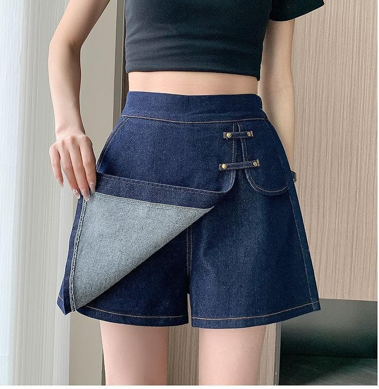 大きいサイズ レディース デニム　ショートパンツ　春夏 秋 新品 キュロットワンピース