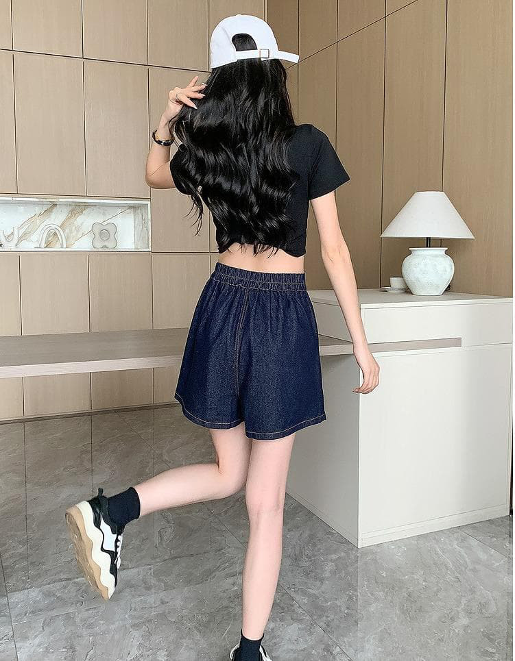 大きいサイズ レディース デニム　ショートパンツ　春夏 秋 新品 キュロット