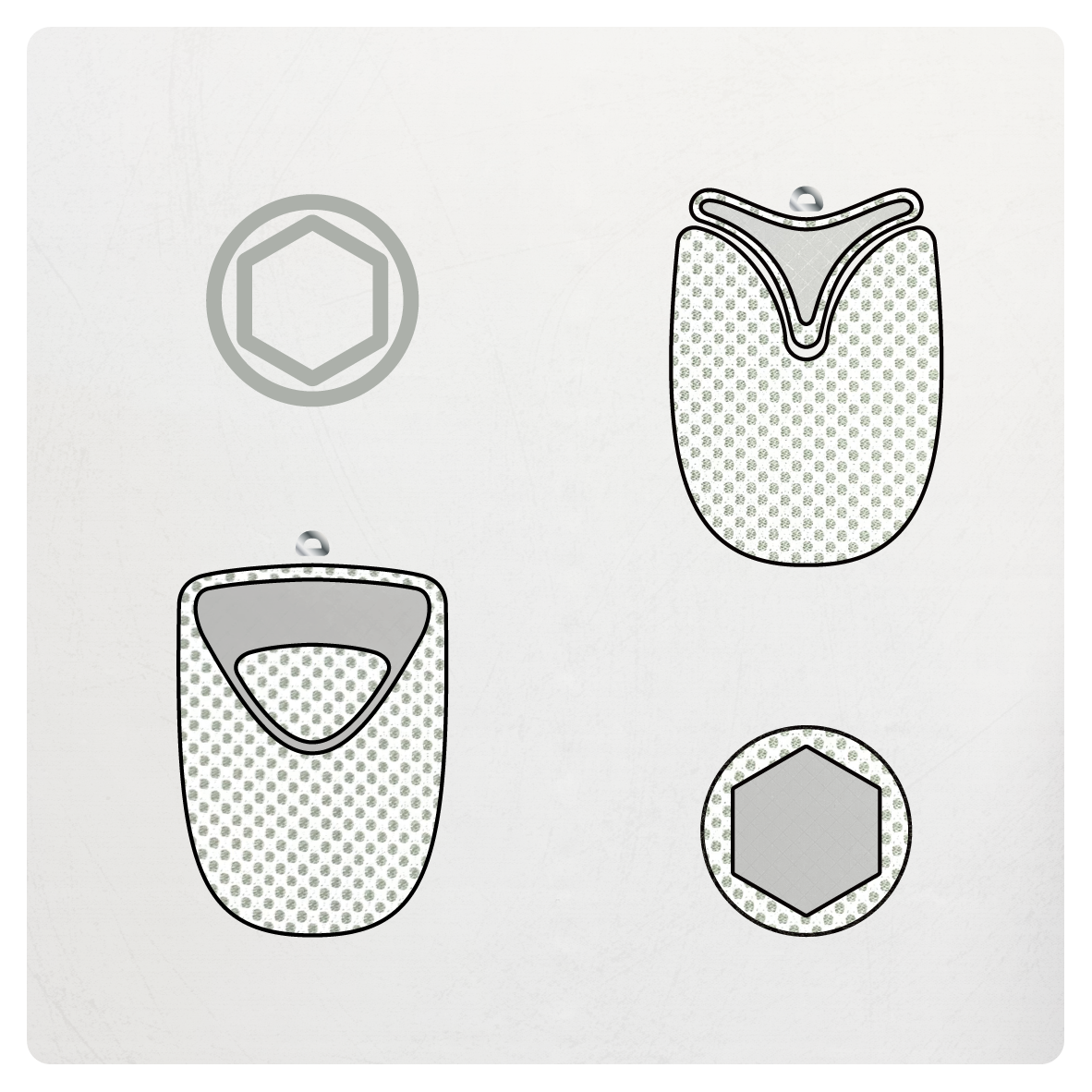 ヘキサゴンサコッシュ『CA-006』ホワイト・ホワイト