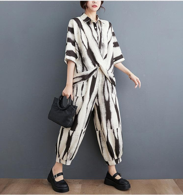 大きいサイズ レディース セットアップ　パンツ　トップス　春夏 秋 新品 半袖