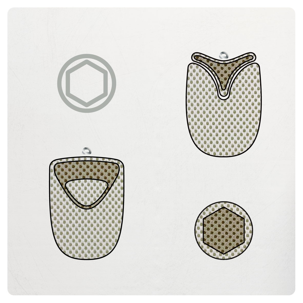 ヘキサゴンサコッシュ『CA-006』オフホワイト・ベージュ