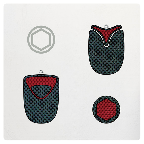 ヘキサゴンサコッシュ『CA-006』ネイビー・レッド サコッシュ CATAC