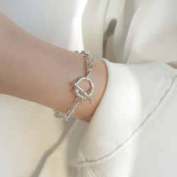 925純銀 復古字母 數字 珍珠 客製化 不對稱鍊 OT扣 手鍊 免費送禮包裝 第11張的照片