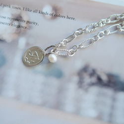 925純銀 復古字母 數字 珍珠 客製化 不對稱鍊 OT扣 手鍊 免費送禮包裝 第6張的照片